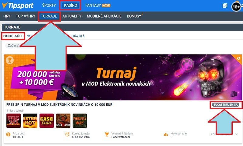 Ako sa zapojiť do Tipsport turnaja
