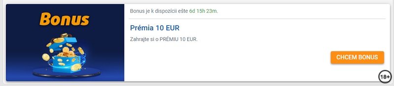 Tipsport prémia 10 €