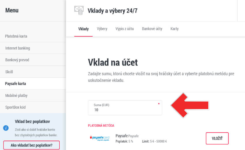DOXXbet vklad 10 eur