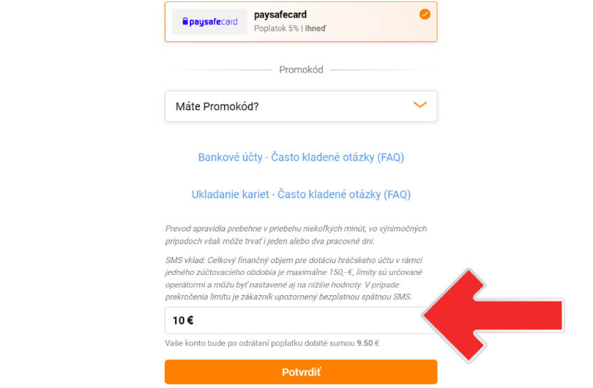 Niké vklad 10 eur