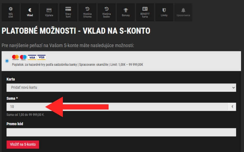 SynotTip vklad 10 eur