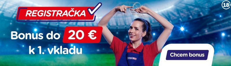 Bonus 20 € za&nbsp;prvý vklad v&nbsp;Tipose.