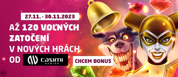 Vyhrajte 120 voľných zatočení v SYNOT TIP kasíne