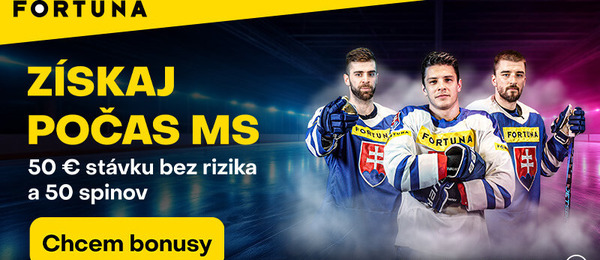 Fortuna bonus 50 eur + 50 free spinov k MS v hokeji