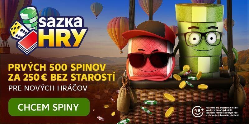 Sazka Hry bonus za&nbsp;registráciu 500 spinov bez&nbsp;rizika