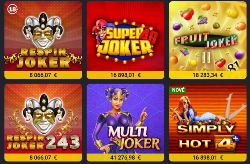 Joker automaty v online kasíne Fortuna