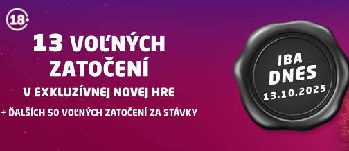 13 free spinov v Synot Tipe zadarmo