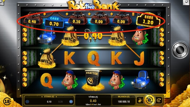 Bonusová hra v automate Rob the Bank