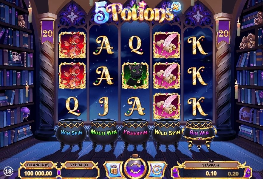 Online automat 5 Potions od Bellot Games