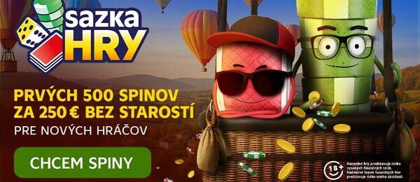 Sazka Hry bonus za registráciu 500 spinov bez rizika.
