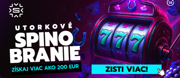 Bonus na utorok v Slovmatic kasíne