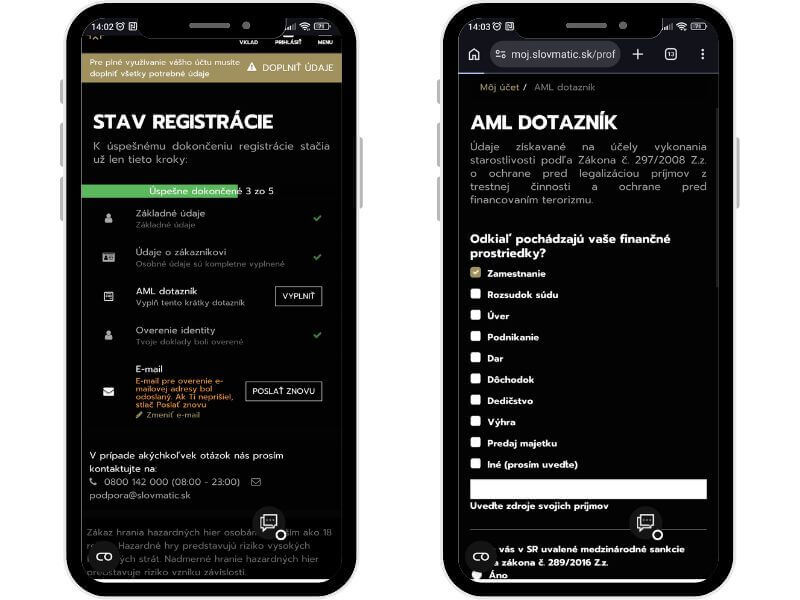 Slovmatic – AML a&nbsp;dokončenie registrácie