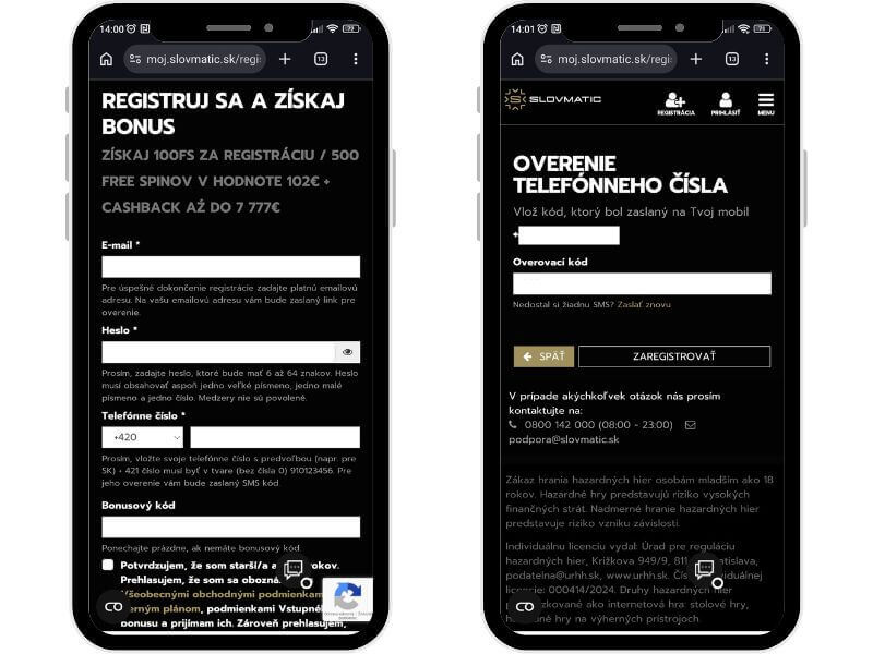 Slovmatic registrácia – začiatok