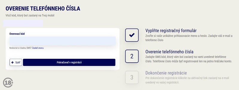 Overenie telefónneho čísla Sazka Hry