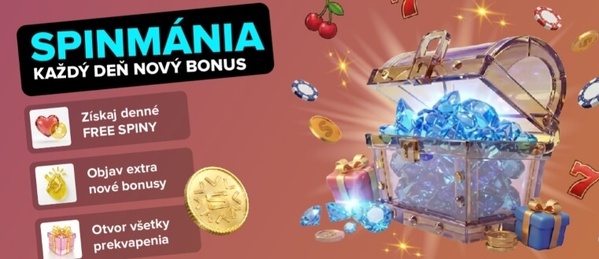 Spinmánia v online kasíne Slovmatic