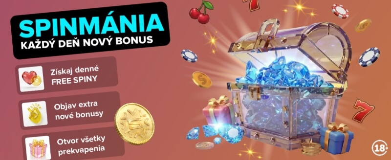 Spinmánia v&nbsp;online kasíne Slovmatic
