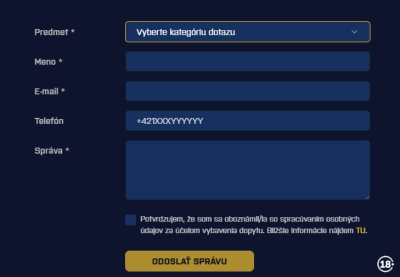 Formulár Kajot Intacto