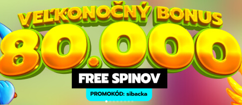 Slovmatic veľkonočný pondelok – 80 free spinov