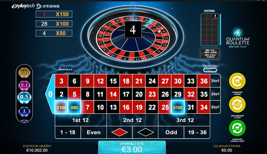 Z hry Quantum Roulette Instant Play od&nbsp;Playtechu