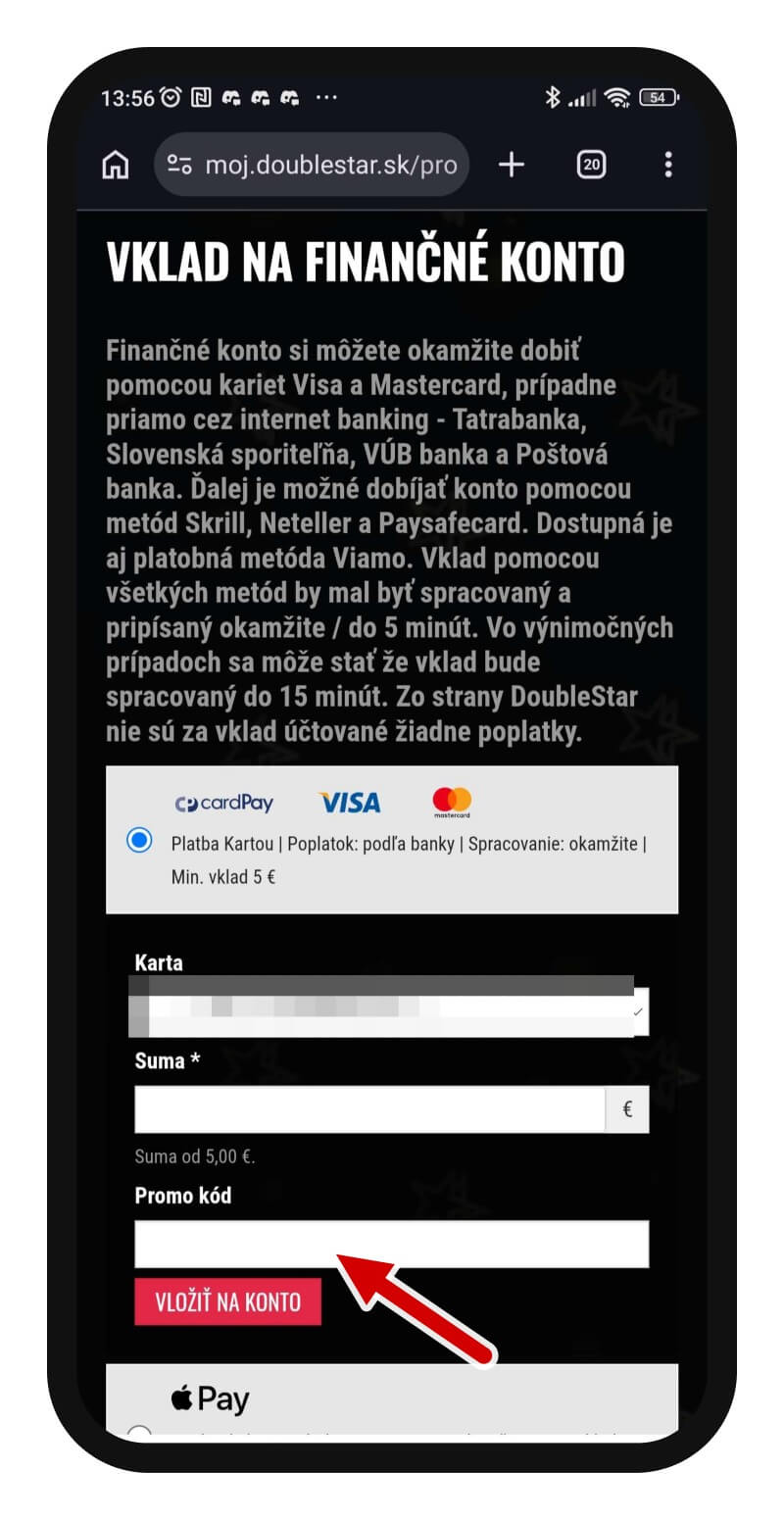 Bonusový kód DoubleStar