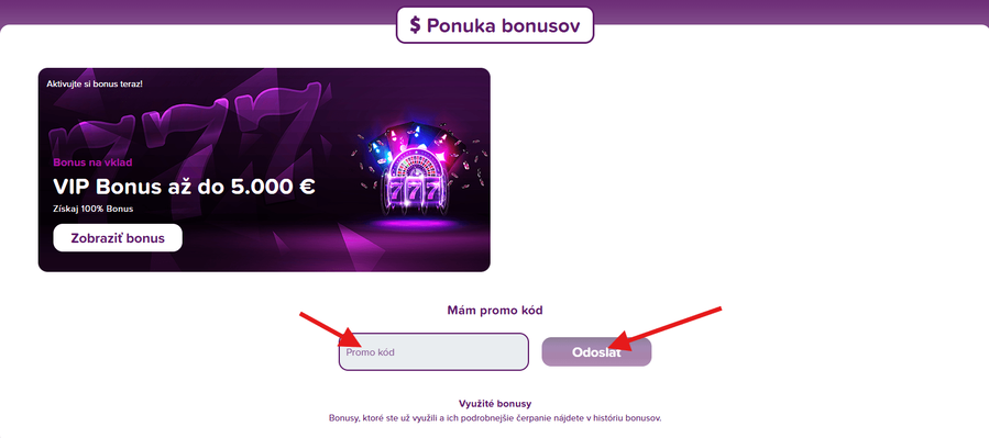 Zadávanie Rebuy Stars promo kódu