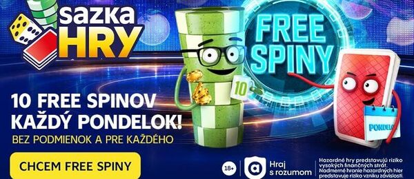 Pondelkové free spiny Sazka Hry